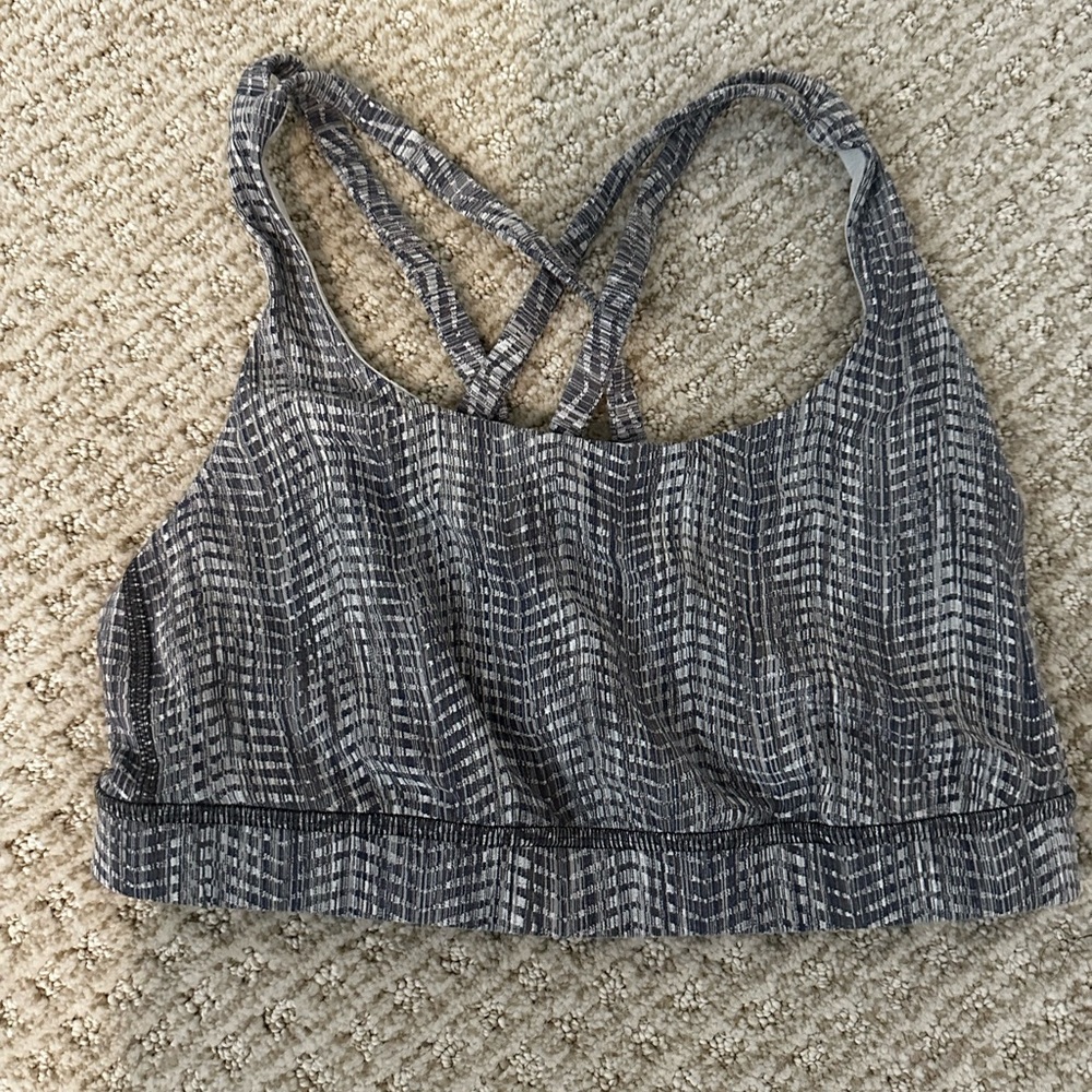 Lululemon Athletica Black and White Patterned Sports Bra